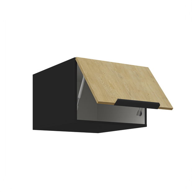 Horní kuchyňská skříňka Carminia 50 NAGU-36 1F (dub cremona + černá)