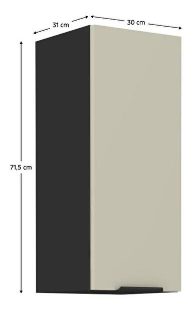 Horní kuchyňská skříňka Arikona 30 G 72 1F (kašmír + černá)