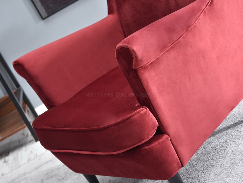 Křeslo ušák Margis (bordó + buk)