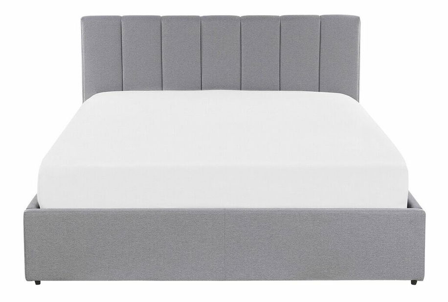 Manželská postel 140 cm DARGAN (šedá) (textil) (s roštem a úl. prostorem)