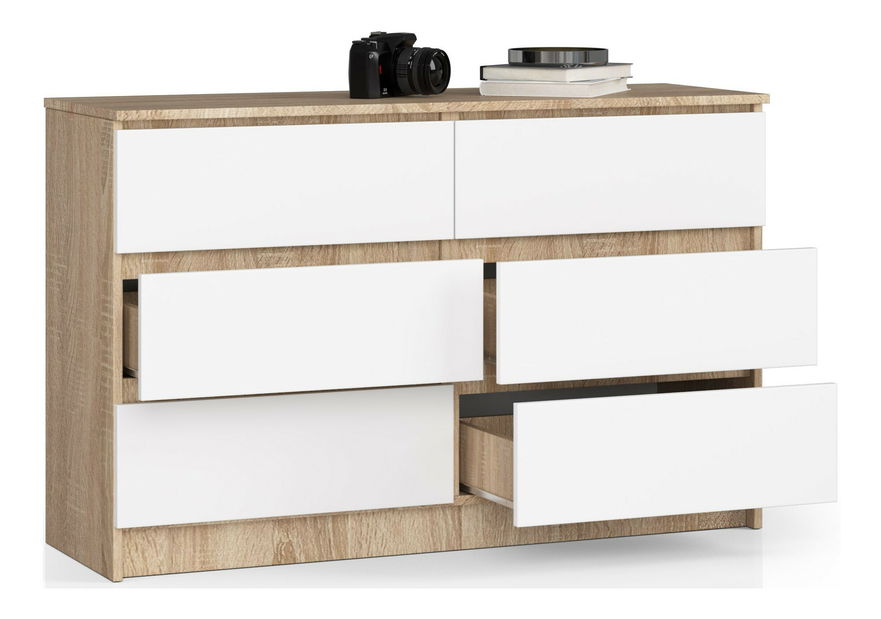 Komoda Kapil (dub sonoma + bílá)