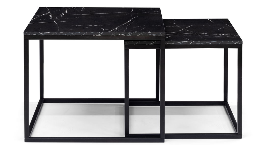 Sestava 2 konferenčních stolků Verona (černý mramor)
