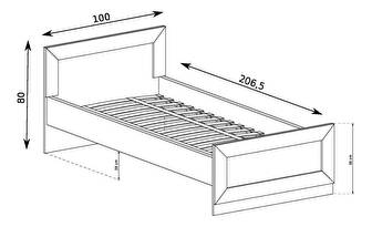 Jednolůžková postel 90 cm Titanus 21 (dub lefkas)