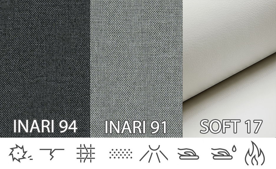 Rohová sedačka Veta (tmavě šedá + světle šedá + bílá) (L)