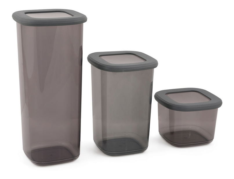 Sada úložných dóz na potraviny (3 ks.) Boxy 03 (antracitová)