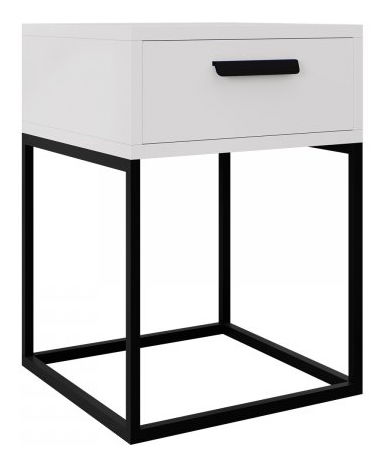Noční stolek Cepys 3 (černá + bílá) *výprodej