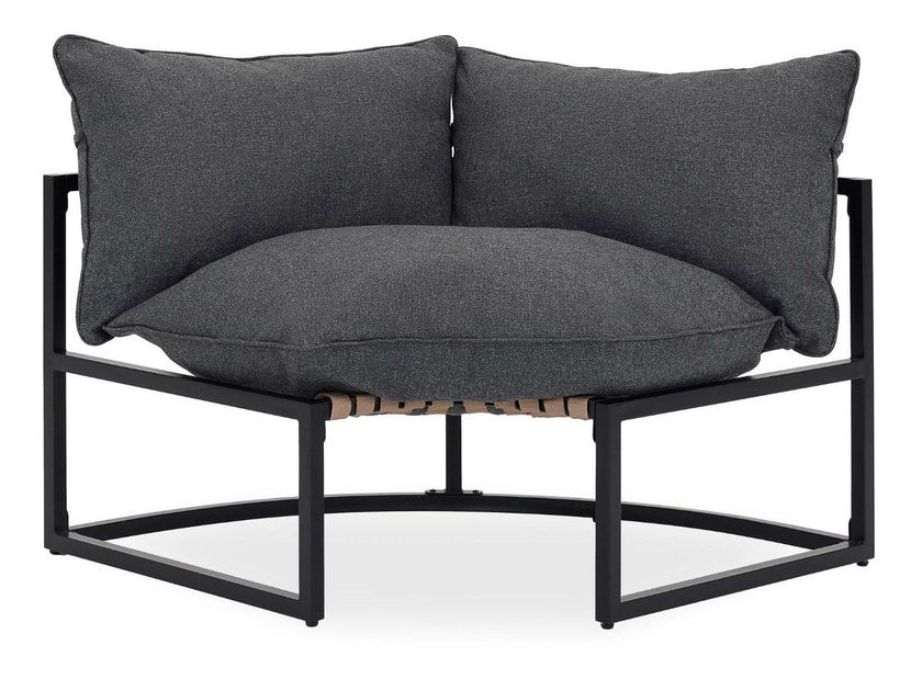 Zahradní set Torpemente (černá + šedá) (pro 4 osoby)