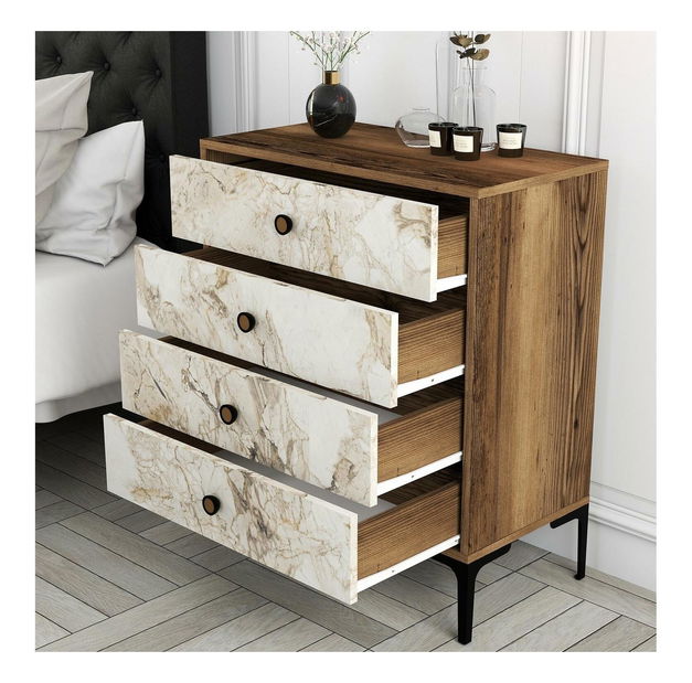 Komoda Logan 538 (ořech + bílá)