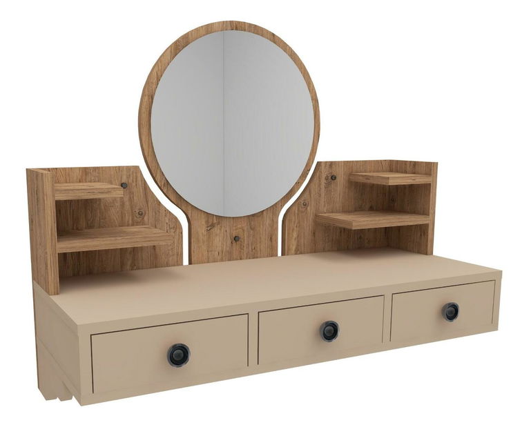 Toaletní stolek Makole (borovice atlantická + béžová)