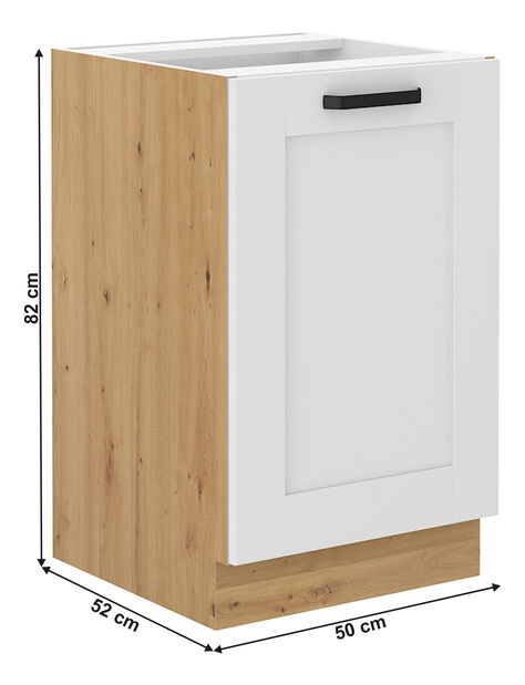 Dřezová skříňka Lesana 2 (bílá + dub artisan) 50 ZL 1F BB 