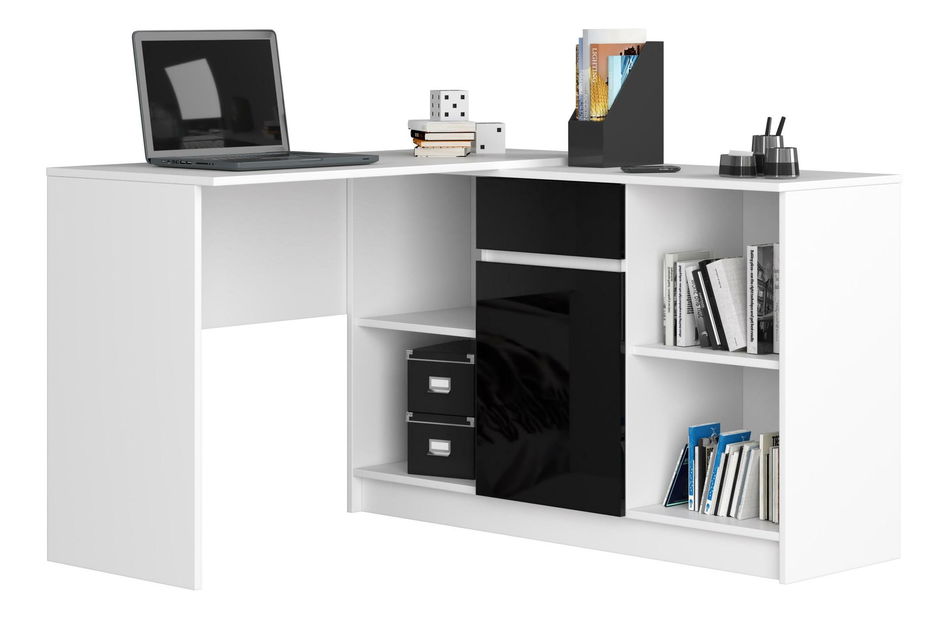 Komoda Briar (bílá + lesk černý)