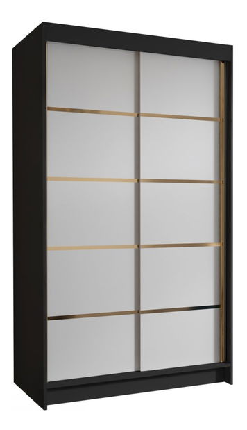Šatní skříň s posuvnými dveřmi Monata IV 100 (černá + zlatá)