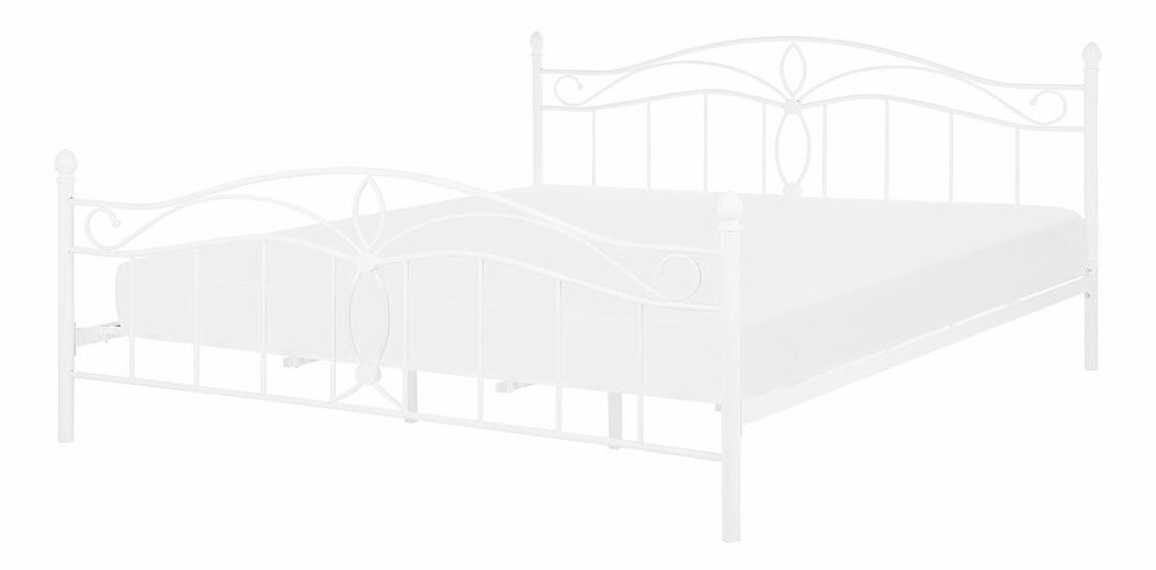 Manželská postel 160 cm ANTALIA (s roštem) (bílá)