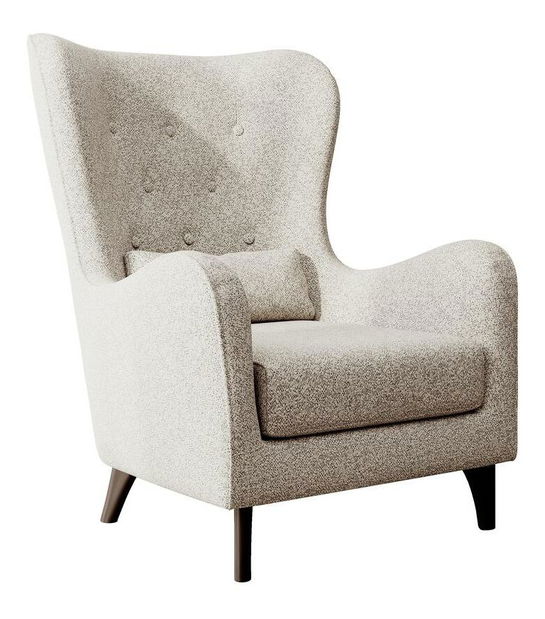 Křeslo s podnožkou Calimero II (krémová + wenge)