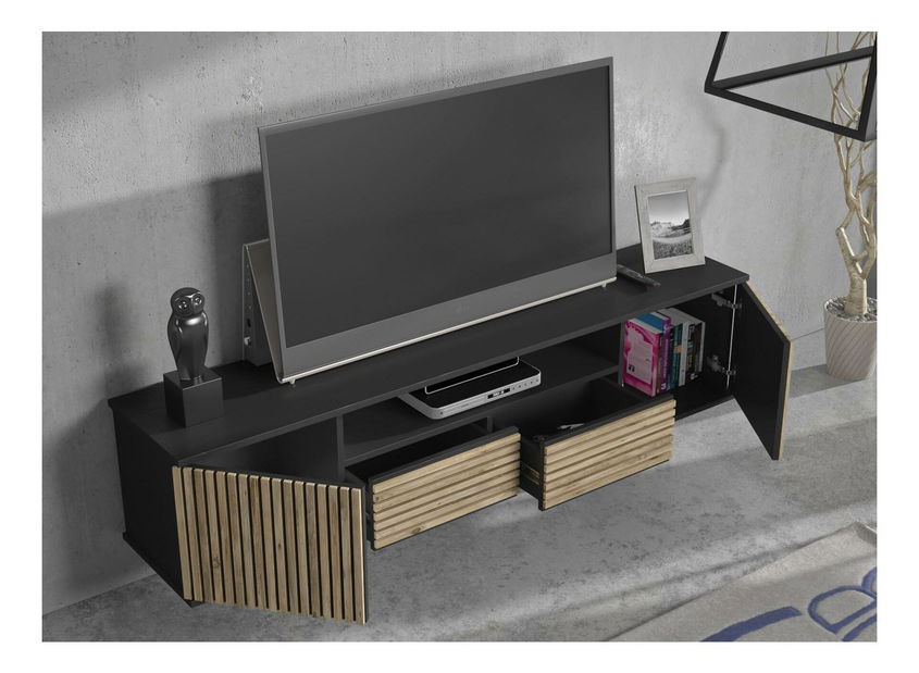 TV stolek/skříňka Franc 59 (černé dřevo + borovice atlantická)