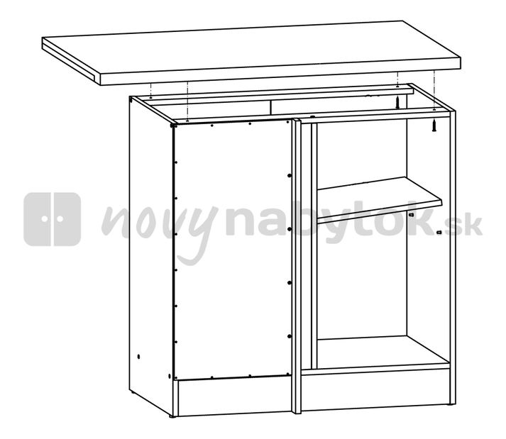 Spodní kuchyňská skříňka, rohová BRW Junona line DNW/100/82/L (Dub sonoma + Wenge)