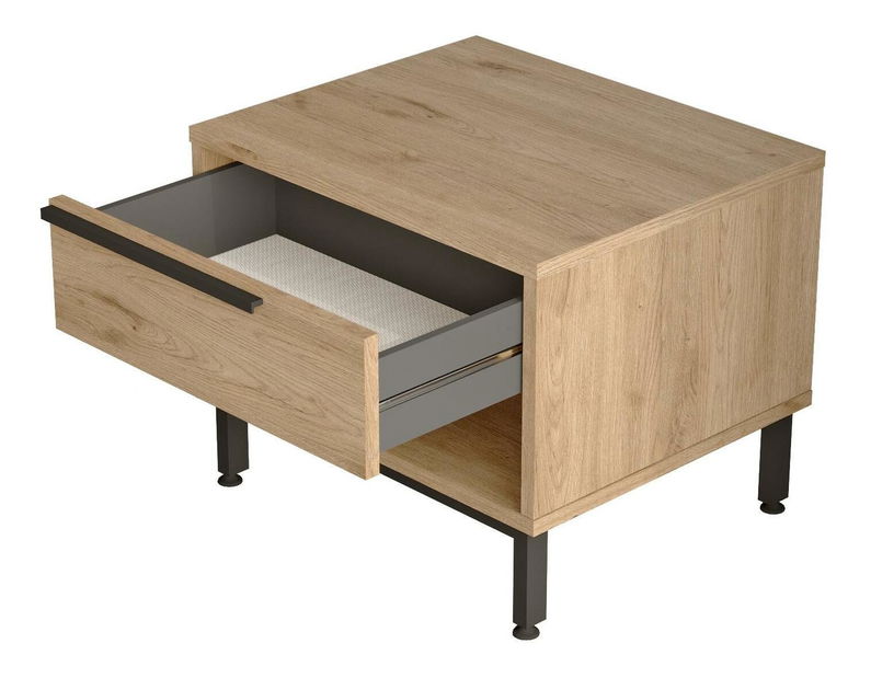 Jednolůžková postel s nočním stolkem 90 cm Otto 22 (dub)