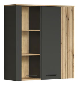 Závěsná vitrína Esferas (grafit + dub evoke)