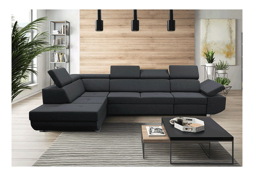 Rohová sedačka Meven (tmavě šedá) (L)