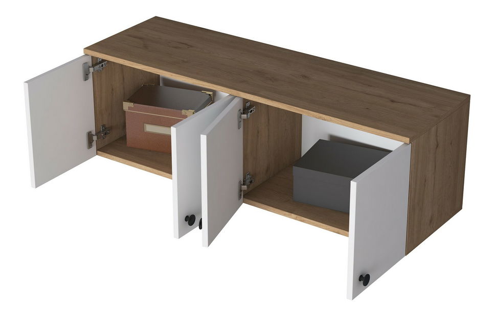 Kuchyňská horní skříňka Eano (ořech + bílá)