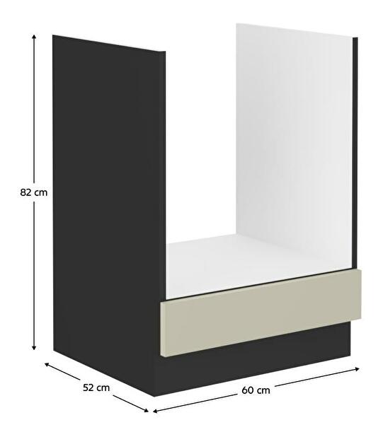 Dolní kuchyňská skříňka na vestavný sporák Arikona 60 D GAZ BB (kašmír + černá)