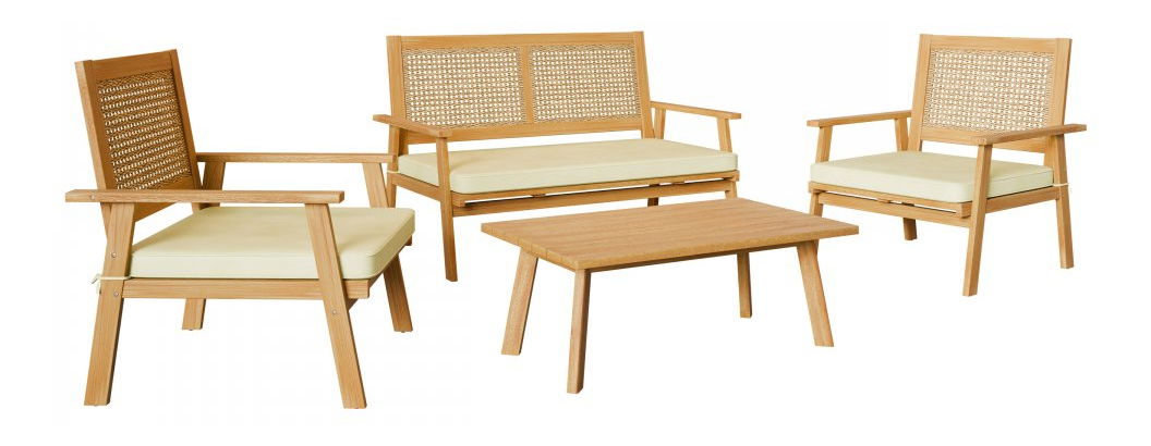 Zahradní set Kekarta (akace + krémová) (pro 4 osoby)