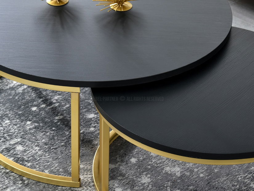 Konferenční stolek Kolja Zest Xl (černá + zlatá)