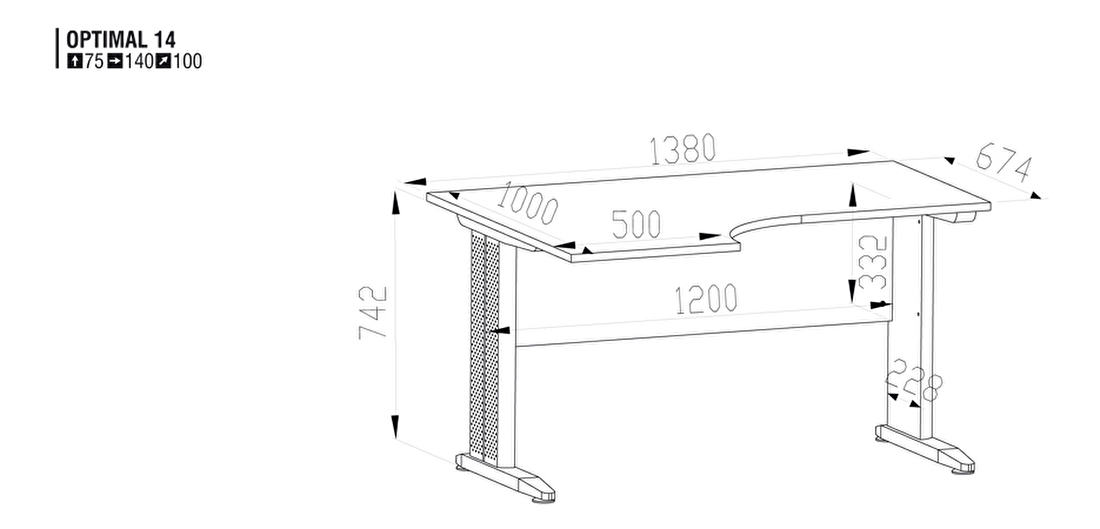 PC stolek Optimal 14