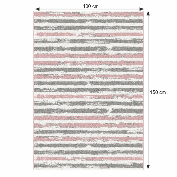 Koberec Kian 3 (růžová + šedá + bílá)