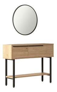 Konzolový stolek Otto 12 (se zrcadlem) (ořech + černá)