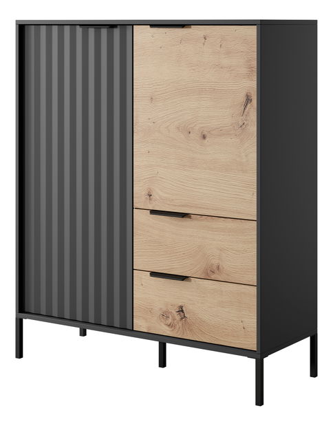 Komoda Rastafa 2D2S (dub artisan + černá)