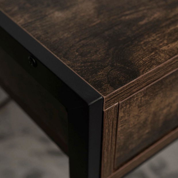 Psací stolek Supuso (hnědá + černá)