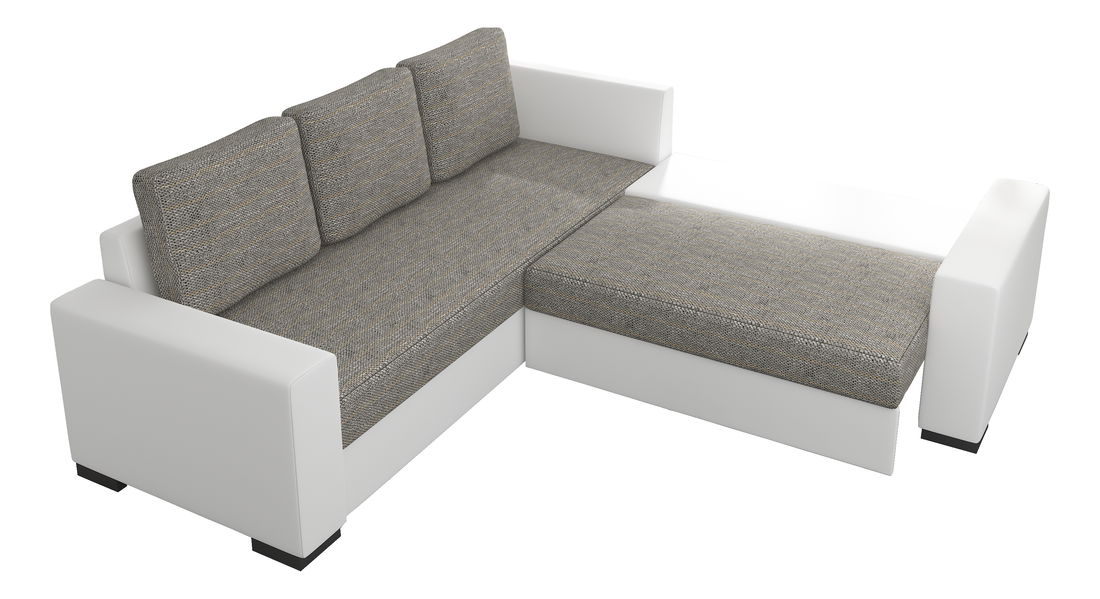 Rohová sedací souprava Canis (černá + bílá) (P)