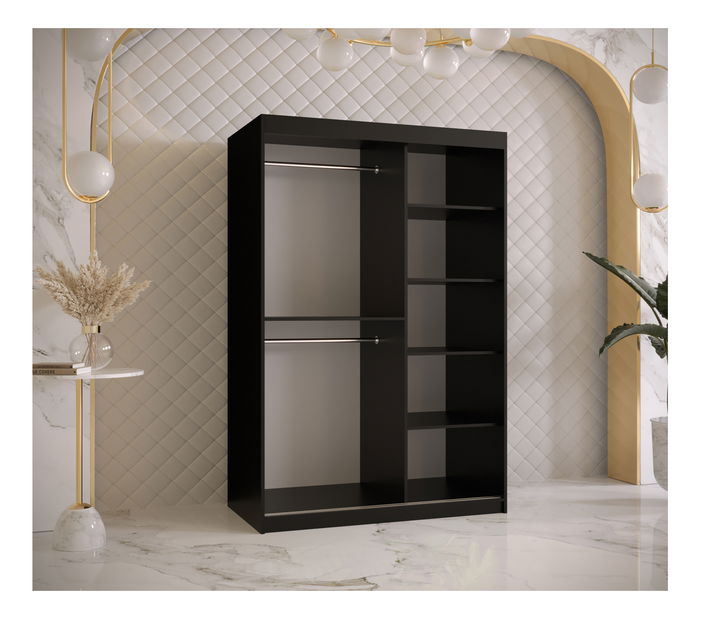 Šatní skříň Riven 1 120 (černá matná + bílá matná)