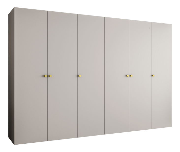 Šatní skříň 300 cm Parna 1 (kašmír + zlatá)