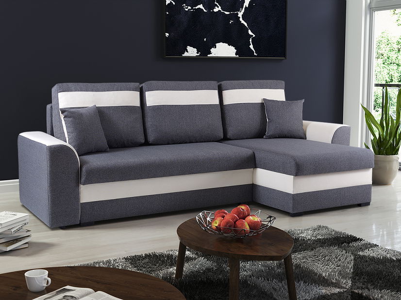 Rohová sedačka Maxtom (šedá + bílá) (P)