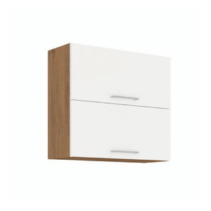 Horní kuchyňská skříňka 80 GU-72 2F Velaga (lesk bílý + dub lancelot) *výprodej