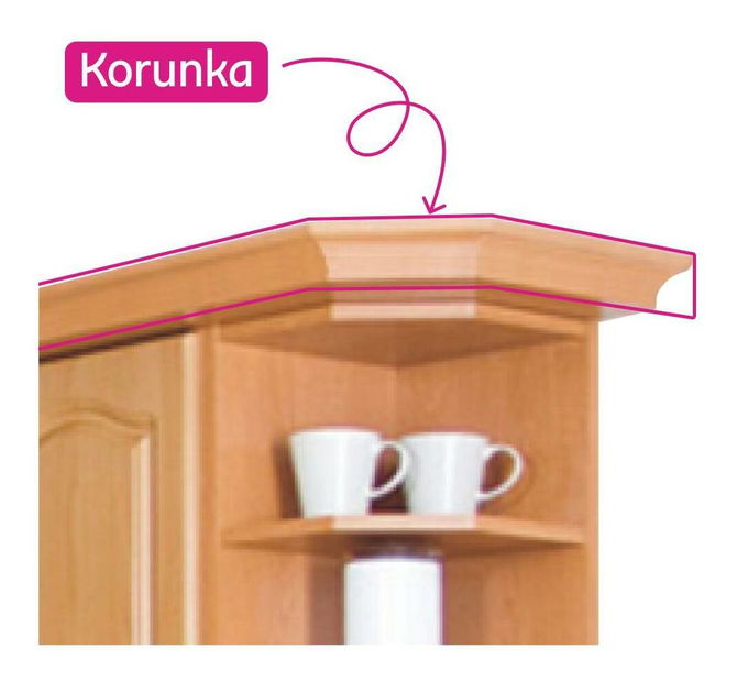 Ozdobná lišta ke kuchyňské lince Leite Larason MDF LC KLASIK (olše)