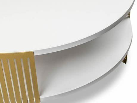 Konferenční stolek Zentono Gold (zlatá + mramor bílý)