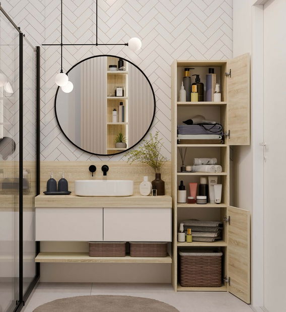 Koupelnová skříňka Samways 3 (dub sonoma)