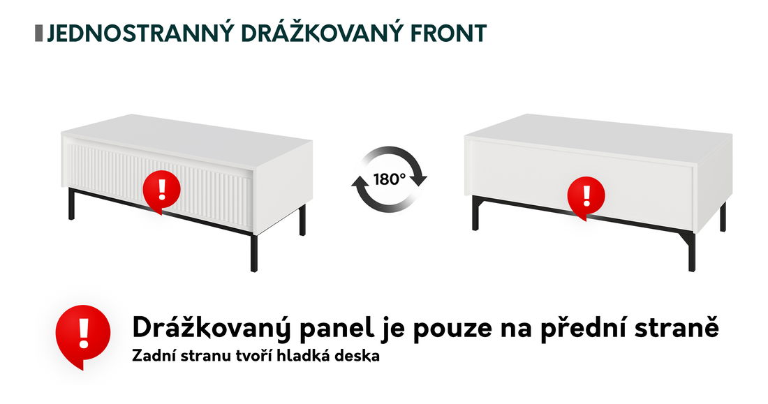 Konferenční stolek Somkera 1SZ (bílá + černá)