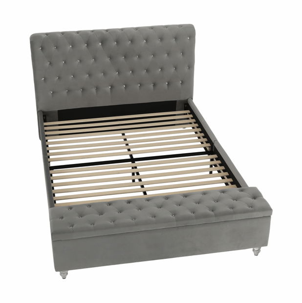 Manželská postel 160 cm Angi (šedá) (s roštem)