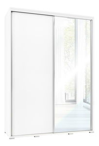 Šatní skříň s posuvnými dveřmi Peldon 155 (bílá) (se zrcadlem)