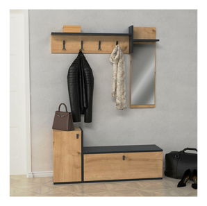 Předsíňová stěna Wisconsim (antracit + dub) *výprodej