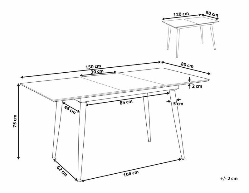 Jídelní stůl Elin (bílá) (pro 6 osob)