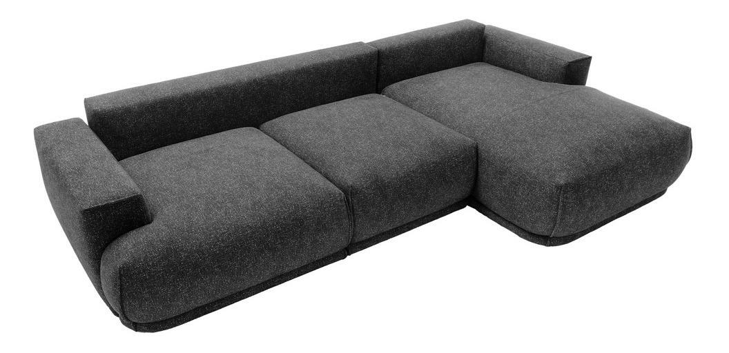 Rohová sedací souprava Dita (P) (grafit + černá)