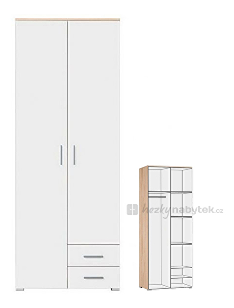 Šatní skříň BRW Simply SZF2D2S/20/8