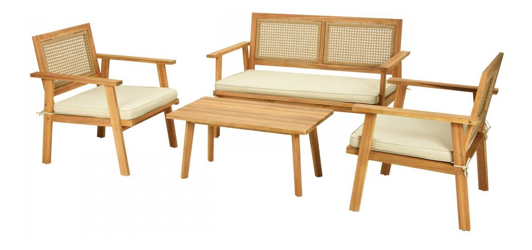 Zahradní set Kekarta (akace + krémová) (pro 4 osoby)