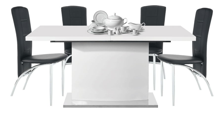 Rozkládací jídelní stůl Korti (lesk bílý) *výprodej