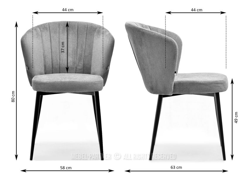 Židle Zane (grafit + černá)